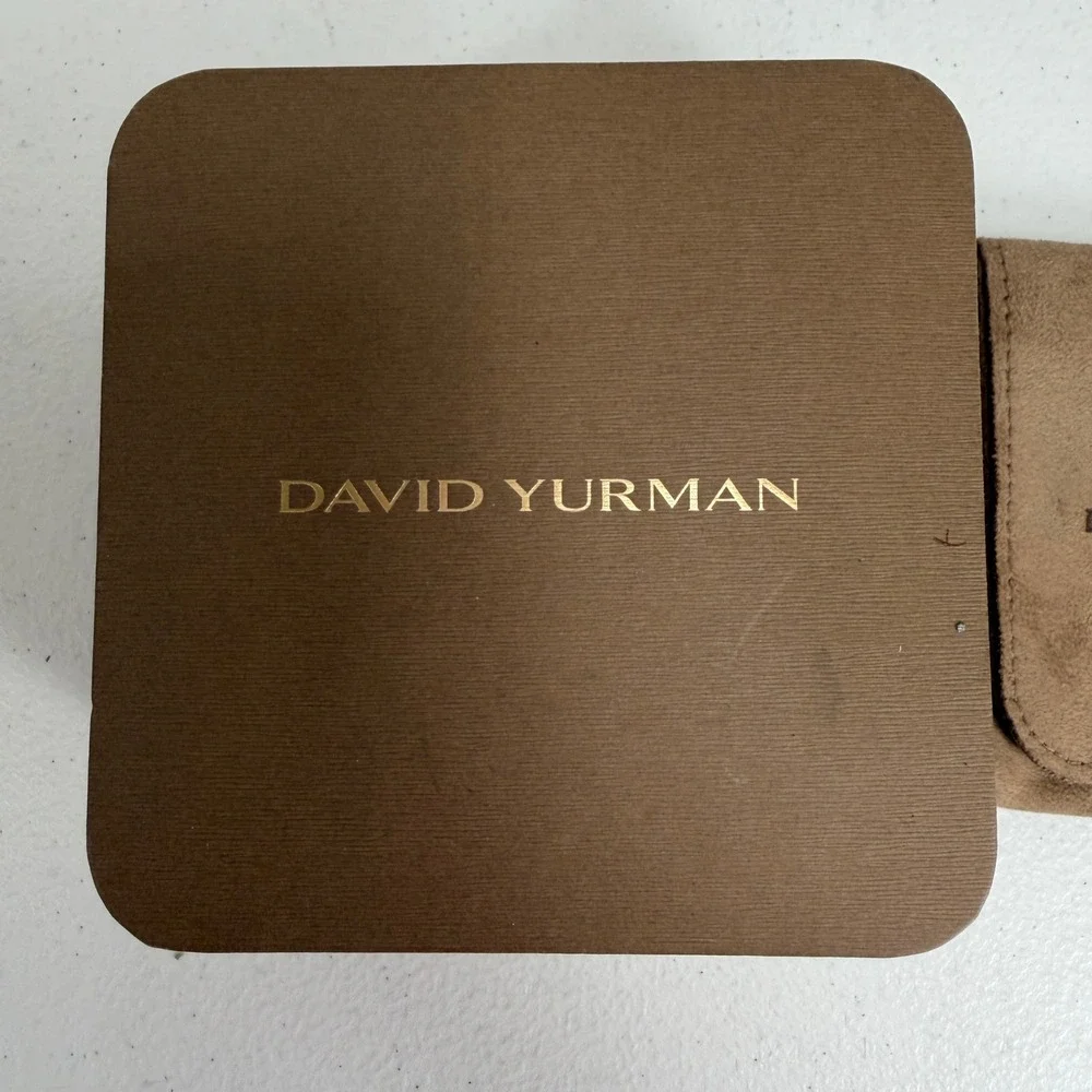 David Yurman Jewelry Box Brown Pouch Set Square Logo Storage Accessory EMPTY